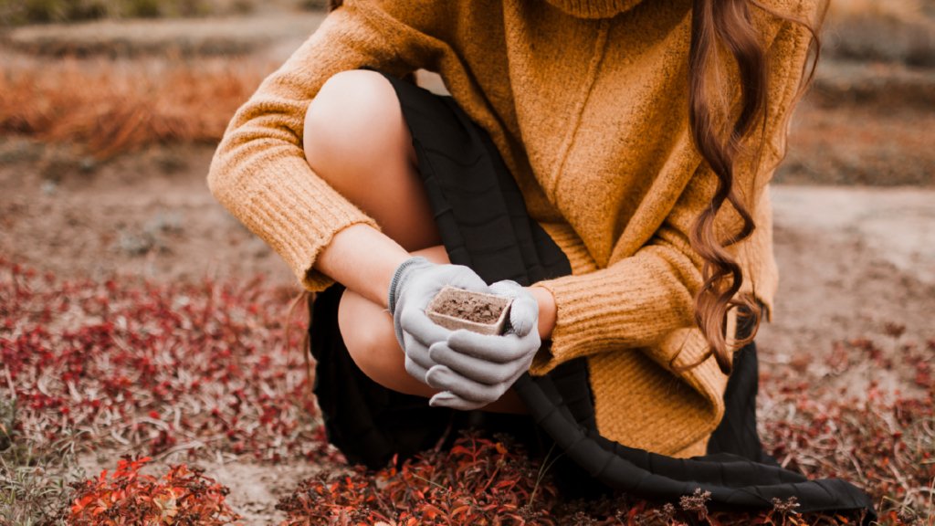 woman landscaping for winter prep in Ventura County